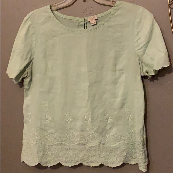 J. Crew Tops - Jcrew lace linen blouse